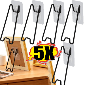 5Pcs Easy Install Support Bracket for Photo Frames / Metal Nail-Free Photo Frame Stands / Sticky Back Metal Photo Frame Stand