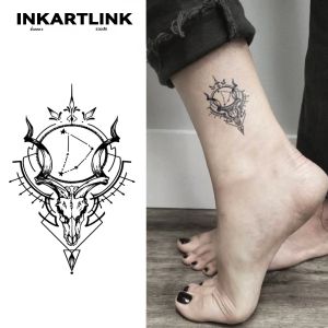 3 ชิ้นกะโหลกศีรษะแพะสักชั่วคราว ยาวนานถึง 15 วันเทคโนโลยีใหม่เมจิกกันน้ํากึ่งถาวรสติกเกอร์