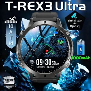 Đồng Hồ Thông Minh T-Rex3 Ultra 1000mAh GPS La Bàn Chuyển Động Chống Nước 10ATM Thiết Bị Theo Dõi Thể Thao Ngoài Trời Cấp Độ Quân Sự Tích Hợp Máy Đo Nhịp Tim