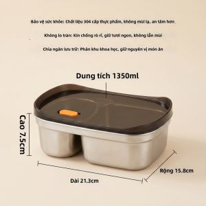 WODEBAIHUI | Bộ Hộp Cơm Inox Dung Lượng Lớn Cách Nhiệt
