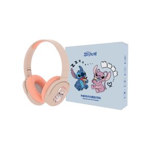 P2961 Disney Stitch หูฟังบลูทูธไฮไฟสเตอริโอหูฟังบลูทูธชุดหูฟัง Gamer กีฬา TF/AUX เครื่องเล่นเพลง