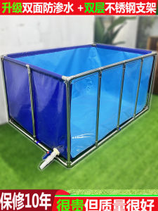 Thickened Canvas Fish Pond Frame Transparent Plastic Canvas Garden Swimming Pool Turtle Koi Fish Pond Temporary Breeding Aquarium