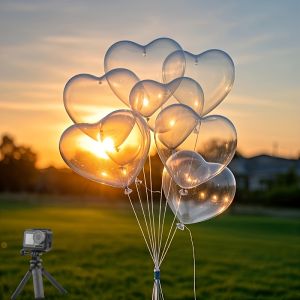 20 transparent heart-shaped latex balloons - perfect for Valentines Day birthdays weddings anniversary themed events