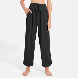 High Waist Yoga Pants Women Loose Large Size Wide Leg Fitness Dance Quick Dry Pants Breathable Nylon Sportswear Casual