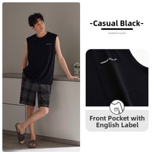 JIALEFEN | Lightweight Sleeveless Cotton Mens Sleepwear