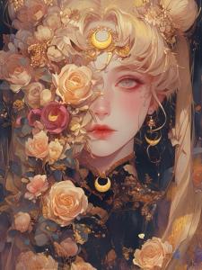 Bandai | 5D DIY Diamond Painting Kit Sailor Moon Scene Anime Art Full Drill Rhinestone Mosaic Wall Decor Craft Kit Home Decoration Gift