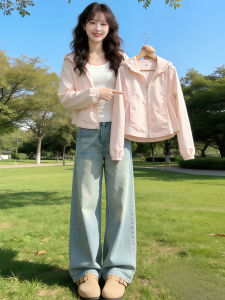 Shalldoer | Youthful Short Petite Pink Hooded Sun Protection Jacket