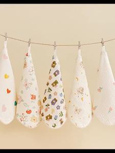 Long Burp Cloths for Baby Towel Bath Cotton Washcloth Baby Muslin Face Towel