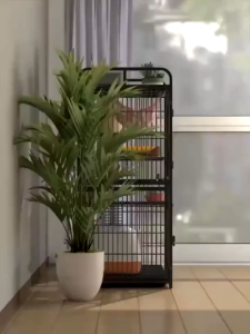 Kandang Kucing Besar Rangka Pipa Kotak Kuat Ruang Luas Aman untuk Lompat dan Beristirahat