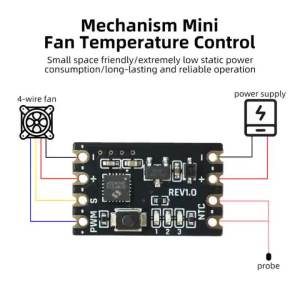 diymore | Mini 4-Wire PWM Fan Temperature Controller 5-15V Mini Fan Module 343 Combos for PC CPU Cooler Heatsink for Router CPU Heatsinks