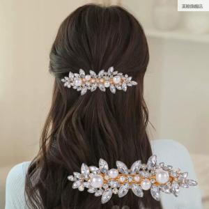 Cross-Border Trendy Elegant Graceful Spring Clip Alloy Barrettes Rhinestone K-style Back Head Ponytail Clip Headdress