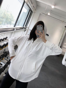 Annerun Womens Loose Large Size Quick Dry Long Sleeve Yoga Fitness Clothes Running Hoodie Sun Protection Sportswear Jacket