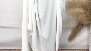 Cross-Border Middle East Malay Womens Clothing Pure Color Ice Silk Wrinkle Lantern Sleeve Ladies Robe Loose Free Size Dress in Stock