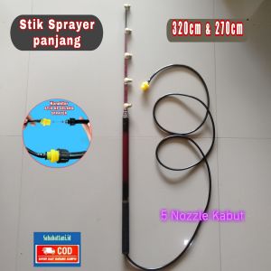 Alat Semprot Padi Stik Sprayer Elektrik Panjang 2.5 & 3 Meter 5 Mata Nozzle Kabut