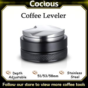 Cocious 51/53/58MM Coffee Distributor Coffee Leveler Adjustable Depth Coffee Tools