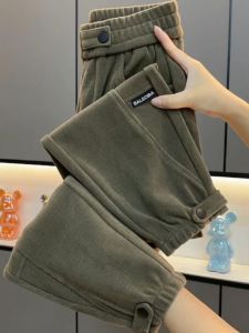 กางเกงฮาเร็มผู้หญิงไซส์ใหญ่เอวสูง กางเกงขายาวทรงหลวม ทรงสลิมฟิต กันหนาว ทรงหลวม กางเกงขายาวทรงลำลอง ทรงหลวม สไตล์ใหม่