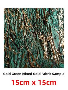 Textured Green Gold Embossed Jacquard Fabric For Hanfu Design