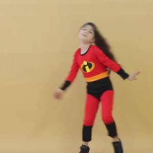 Gilr Halloween Costumes Anime Girl Mr Incredible 2 Cosplay Costume Boy Superhero Fancy Dress Up Red Jumpsuit with Mask