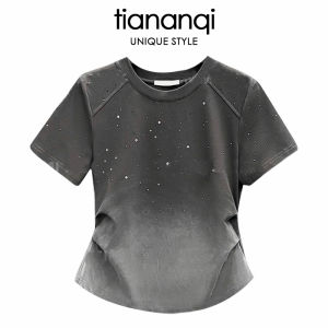 TIANANQI | Design Fashion Gradient T-Shirt and Pants Set High Waist Slim