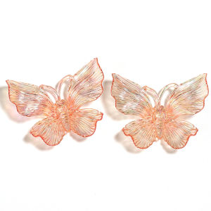 10Pcs/Lot Acrylic Butterfly Beads Transparent Color Crafts Ornament for DIY Clothing Headwear Wedding Home Decoration Supplies