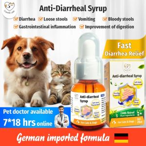 Cassiel Pet Diarrhea Syrup Anti-Diarrheal Bloody Or Watery Stools Digestive Problem For Dog & Cat