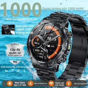 Đồng Hồ Thông Minh Thể Thao Ngoài Trời GPS 2025 Dành Cho Nam Màn Hình AMOLED Pin 1000mAh NFC Đo Nhịp Tim Chống Nước Gọi Bluetooth Theo Dõi Sức Khỏe