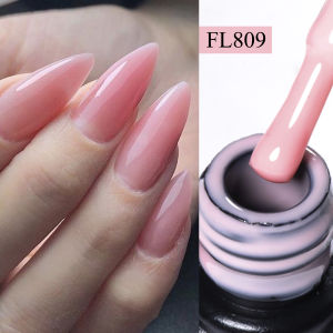 FOUR LILY 10ML Nude Pink Rubber Base Gel Nail Polish Milky White Color Semi Permant Soak Off UV LED Self-leveling Gel Varnishes