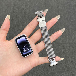 สายนาฬิกาข้อมือสัตว์แมว Adorable ONEBAG สำหรับ Huawei Band 9/10 สายโลหะดูดซับแม่เหล็ก สายรัดข้อมือ Fit3/4 สไตล์มิลาน