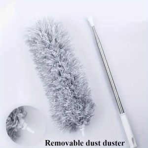 2.8M Extended Chicken Feather Duster Extendable and Curved Ceiling Cleaning Broom Household Electrostatic Dust Collector