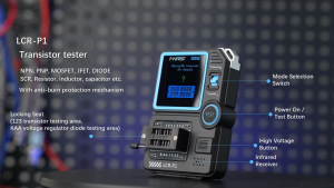 Fnirsi LCR-P1 เครื่องทดสอบทรานซิสเตอร์ไดโอด Triode Capacitance Meter 1.44 นิ้วหน้าจอสี USB Type-C ข้อมูลส่งออก Anti-Burn Protection