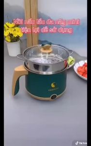 Nồi lẩu điện mini đa năng ca nấu mì 18cm kèm giá hấp