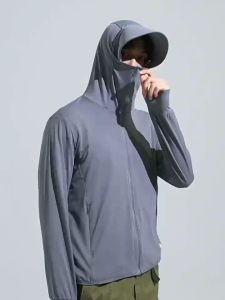 เสื้อผ้า Gumi เสื้อกันแดด UV 50+ เสื้อป้องกันแสงแดดผู้ชาย เสื้อคลุมเดินทางกลาง เสื้อกันแดด เสื้อตกปลา เสื้อคลุมกัน UV แม้วงหมวก หมวกถอดออกได้ L-3X