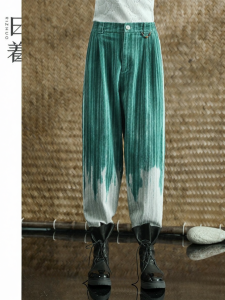Cotton Corduroy Tapered Trousers for Women