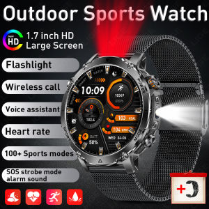 LIGE | LIGE Outdoor Smart Watch Bluetooth Call 1400mAh Large Battery Sports Heart Rate 1.7" Screen Military Smart watch For Android IOS