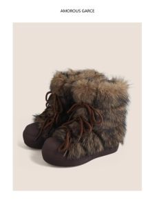 Thick Bottom Warm Furry Short Iceland Boots Snow Boots Womens 2025 Winter New Style Millennium Fashion Commute Boots