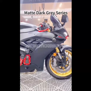 SATIN MATTE BLACK MOTOR STICKER(152CM-Custom) pelekat full body wrapping Sticker motor sticker kelabu vinyl wrap film