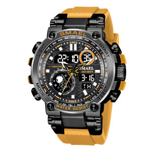 SMAEL | SMAEL 8093 Mens Analog Digital Dual Display Sport Watch - 50M Waterproof LED Backlight Alarm Stopwatch Chronograph Shockproof