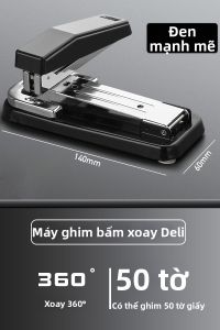 deli | Máy Bấm Kim Đa Năng Chắc Chắn 360 Độ Xoay