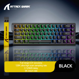 ATTACK SHARK | X68 ATTACK SHARK X68HE Magnetic Axis Keyboard Wired Esports 0.01mm RT Accuracy 128K Scan Speed HIFI Sound for Windows/Mac