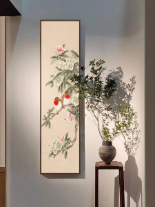 New Chinese Style Entrance Background Wall Decorative Painting Zen Tea Room Narrow Screen Hanging Art Restaurant Corridor Passage Wall Picture