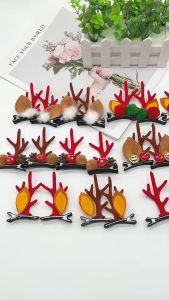 Murah Banget - Jepit Rambut Natal / Jepit Rambut Tanduk Rusa / Hairpin Tanduk Rusa / Hairpin Tema Natal / Hairclip Tanduk Rusa