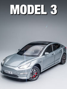 Tesla Model3 Alloy Car Model 1:24 Childrens Toy Gift Display Realistic New Energy Vehicle Collectible Model Toy Car