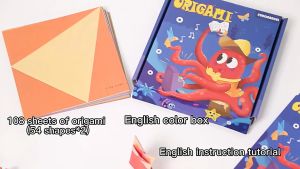 🔥HOT🔥【Fast Delivery】3D Fun Origami Book Crafts Set 108 Sheets Colourful Paper Folding with English Explanation Kids Cognitive Learning Puzzle   DIY Toys