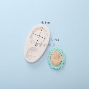 New Lady Embossed European Head Portrait Baby Silicone Chocolate Fondant Mold Baking Cake Topper Epoxy