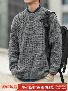 เสื้อสเวตเตอร์คอกลมแขนยาวทรงหลวมสำหรับผู้ชาย สไตล์วินเทจฤดูหนาว สีสันสดใส ทรงหลวม คอกลม แขนยาว แฟชั่นฤดูใบไม้ร่วง