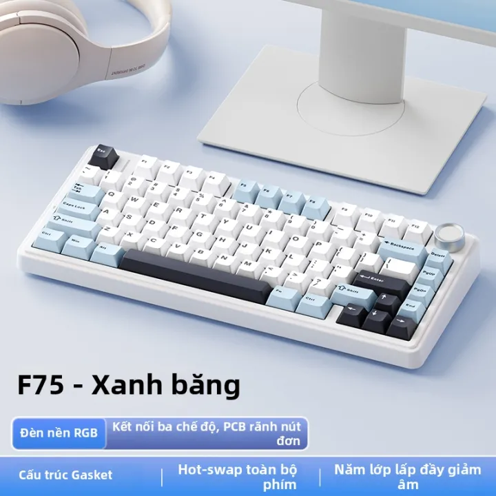 AULA | Bàn phím cơ ba chế độ F75 không dây Bluetooth dành cho máy tính/laptop | BigBuy360 - bigbuy360.vn AULA | Bàn phím cơ ba chế độ F75 không dây Bluetooth dành cho máy tính/laptop | BigBuy360 - bigbuy360.vn