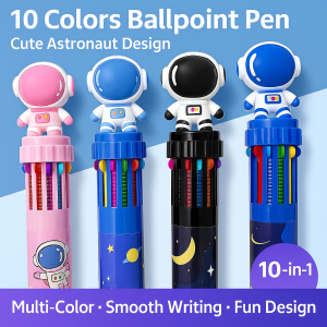 Cute Multifunctional 10 In 1 Ballpoint Pen Cartoon Ten-colors Spaceman School Supplies Stationery