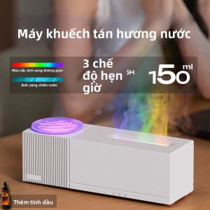 Máy Khuếch Tán Hương Thơm Sóng Nước 2026 Hiệu Ứng Lửa 7 Màu Chiếu Sóng Xoay 3 Chế Độ Hẹn Giờ Máy Tạo Độ Ẩm Phun Sương Mịn Cho Liệu Pháp Hương Thơm