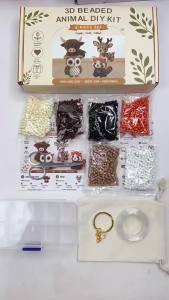 CONUSEA | 3D Beaded Animal Kit Tiny Bird Insect DIY Beading Beads Art Craft Kit with Colorful Beads Accessories Craft Home House Decor