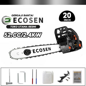 ECOSEN 20/22/24Inch Alat Outdoor Mesin Gergaji Chainsaw Untuk Potong Kayu Alat Pemotong Gergaji Lanjut Bensin Portabel